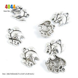 Mother Child Elephants Charm, Flower Bail Cord End, Eiffel Tower Paris Charm