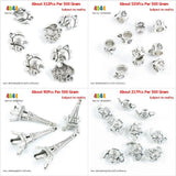 Mother Child Elephants Charm, Flower Bail Cord End, Eiffel Tower Paris Charm