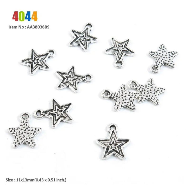 Pentagram Star Birds Angel Wing Heart Wolf Head Charms