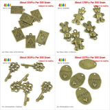 Poker Spade Charms, Winnie Bear, Skeleton Key, Always Love Tag Sign