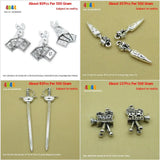 Easter Rabbit Radish Carrot Sword Charms for Jewelry Making