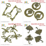 Skeleton Key Love Lucky Clover Dragonfly Umbrella Charms