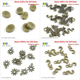 Spade Dragon Windmill Alphabet Beads