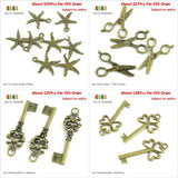 Starfish Sea Star Scissors Skeleton Key of Love Charms