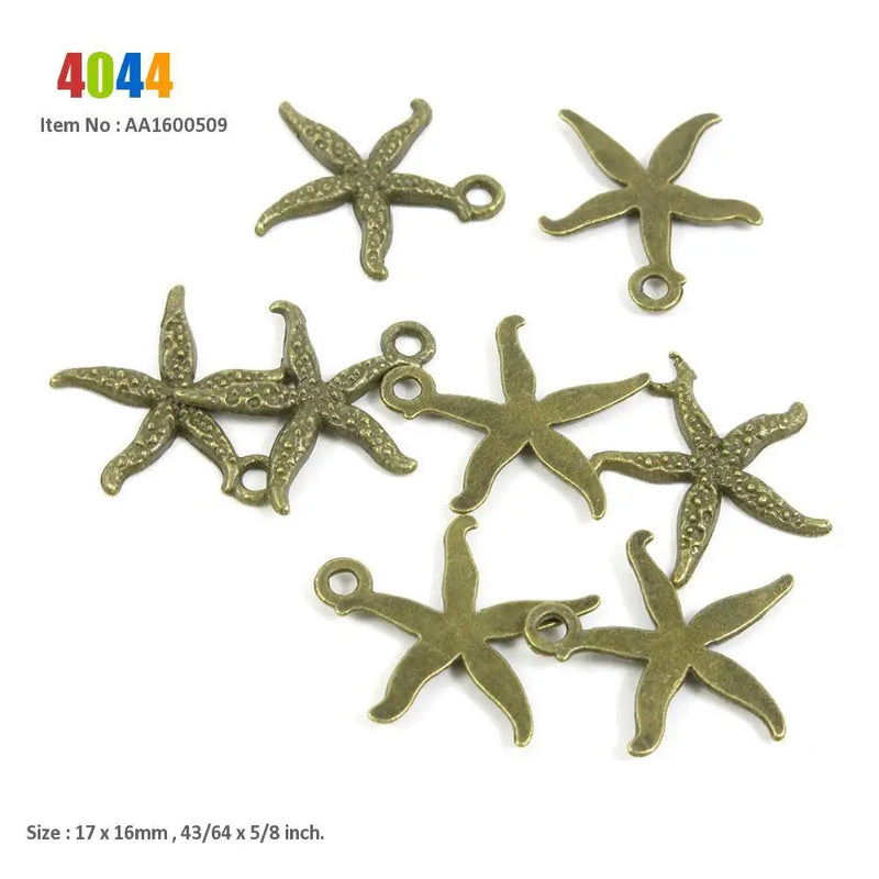Starfish Sea Star Scissors Skeleton Key of Love Charms