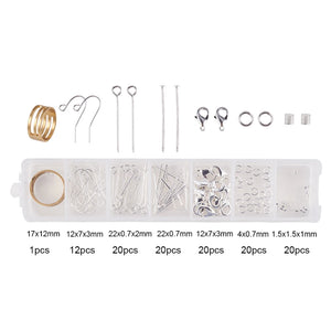 DIY Jewelry Making Tool Set with Crimp Beads, Earring Hooks, Beading Tweezers