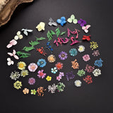 Dried Flower Plants for Resin Pendant - Golden Sequins Filling