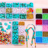 DIY Jewelry Making Kit with Beads, Letters, Hooks, Chain, String, Clasp & Box