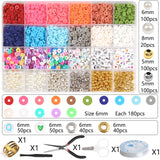 Polymer Clay Spacer Beads Letter Charm Box Set Gift Bracelet Supply