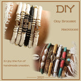 Polymer Clay Spacer Beads Letter Charm Box Set Gift Bracelet Supply