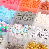 Polymer Clay Spacer Beads Letter Charm Box Set Gift Bracelet Supply