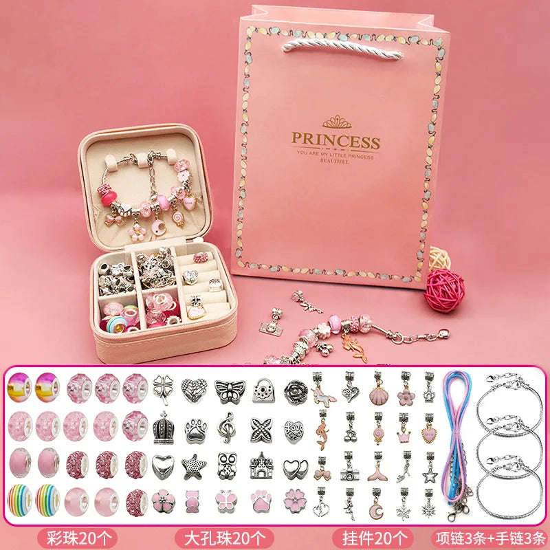 Charm Bracelet Necklace DIY Kit for Girls