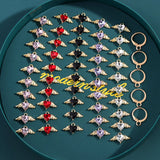 Crystal Love Heart Wings Charm Pendant Box Set for DIY Jewelry