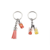 DIY Dangle Earring Making Kit with Glass Bottle Pendants Iron Keychain Ring