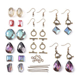 DIY Earring Making Kit with Crystal Glass Beads