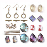 DIY Earring Making Kit with Crystal Glass Beads
