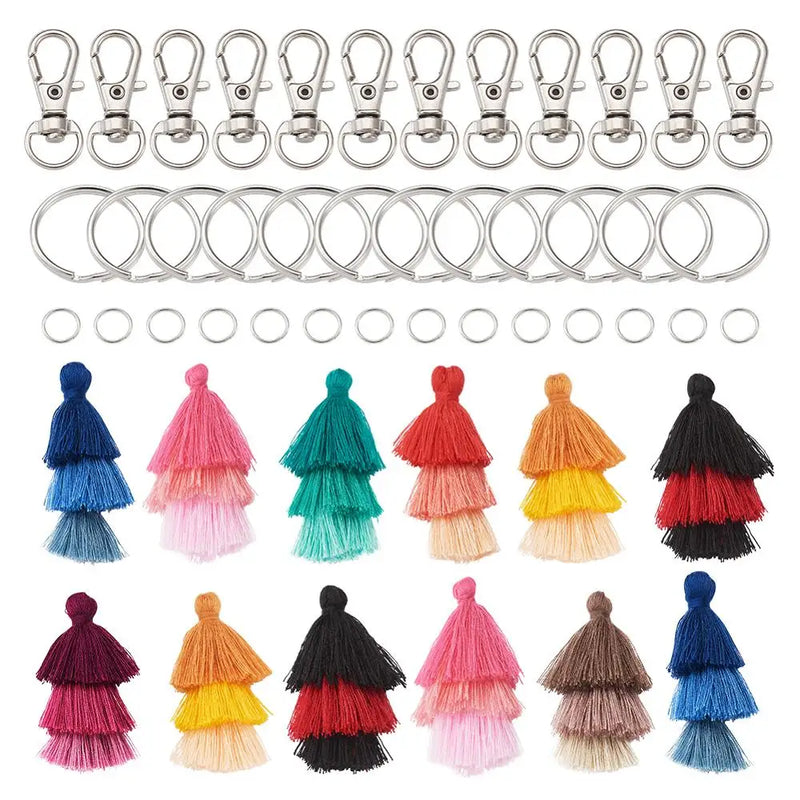 DIY Keychain Set with Tassel Pendant and Clasps