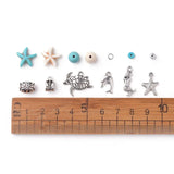 Ocean Theme Jewelry Making Kit with Turquoise Beads & Alloy Pendants