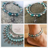 Ocean Theme Jewelry Making Kit with Turquoise Beads & Alloy Pendants