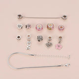 European Bracelets Making Kit with Beads and Flowers