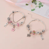 European Bracelets Making Kit with Beads and Flowers