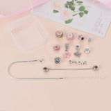 European Bracelets Making Kit with Beads and Flowers