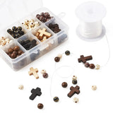 DIY Jewelry Making Kit with Wood and Acrylic Beads, Cross Thread