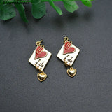 Plated Double Layer Heart I Do Stamp Enamel Charms for Jewelry Making
