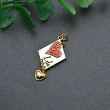 Plated Double Layer Heart I Do Stamp Enamel Charms for Jewelry Making