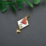 Plated Double Layer Heart I Do Stamp Enamel Charms for Jewelry Making