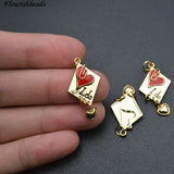 Plated Double Layer Heart I Do Stamp Enamel Charms for Jewelry Making