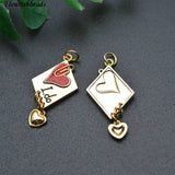 Plated Double Layer Heart I Do Stamp Enamel Charms for Jewelry Making