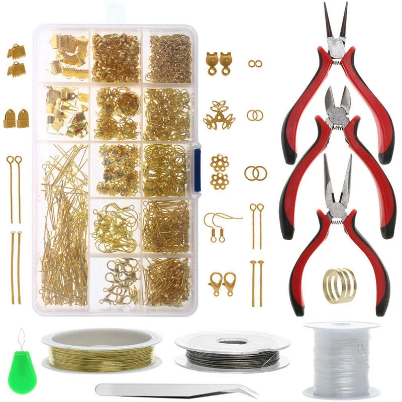 Jewelry Making Starter Kit Repair Tool Set DIY Crafts Wire Pliers Accessories