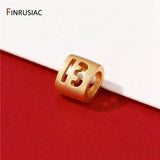 Alphabet Beads Plated Hollow Pendants For Jewelry Making