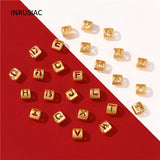 Alphabet Beads Plated Hollow Pendants For Jewelry Making