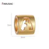 Alphabet Beads Plated Hollow Pendants For Jewelry Making
