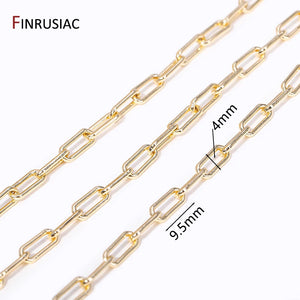 14K Plated Brass Cuban Chain 4mm*9.5mm for DIY Necklace
