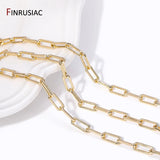 14K Plated Brass Cuban Chain 4mm*9.5mm for DIY Necklace
