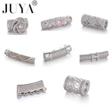 Copper Micro Pave Zircon CZ Spacers Curved Tube Beads DIY Jewelry