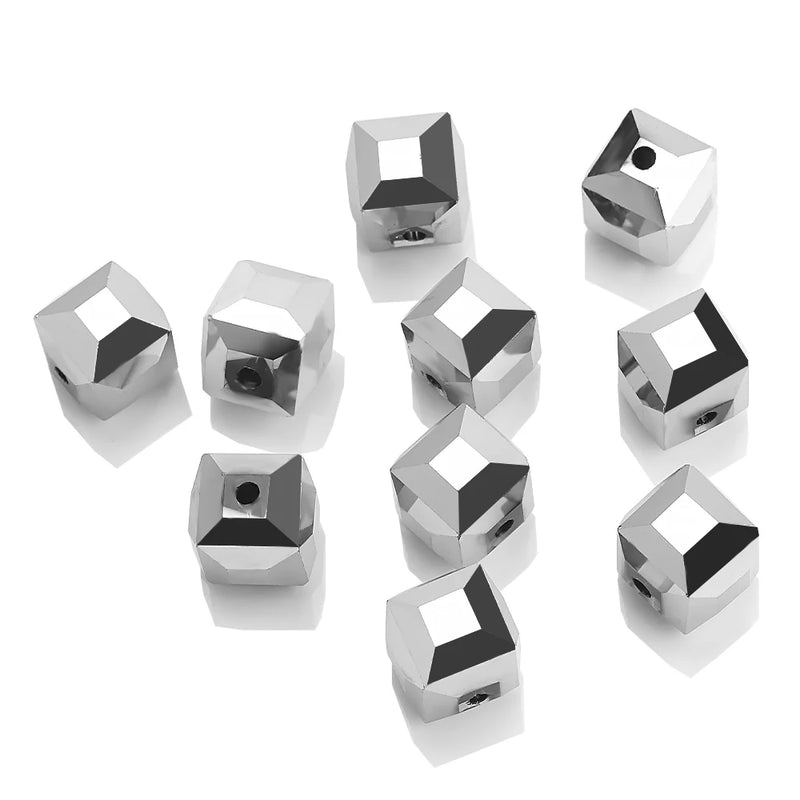 Crystal Glass Square Bead 4/6/8/10mm DIY Jewelry Making Supplies
