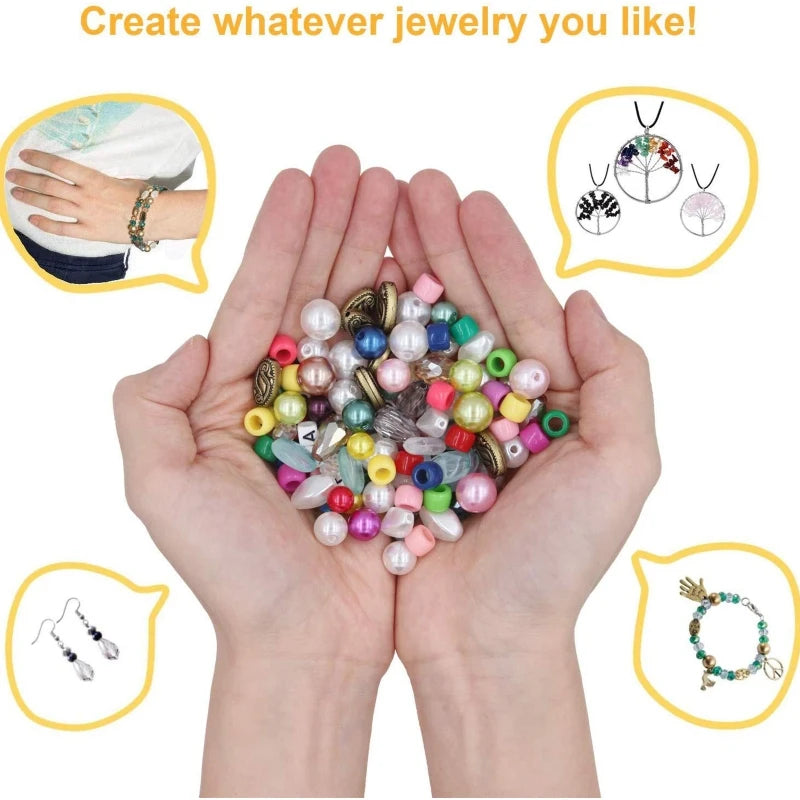 Jewelry Making Supplies Kit: Beads Charms Findings Wire Pliers - DIY Accessories
