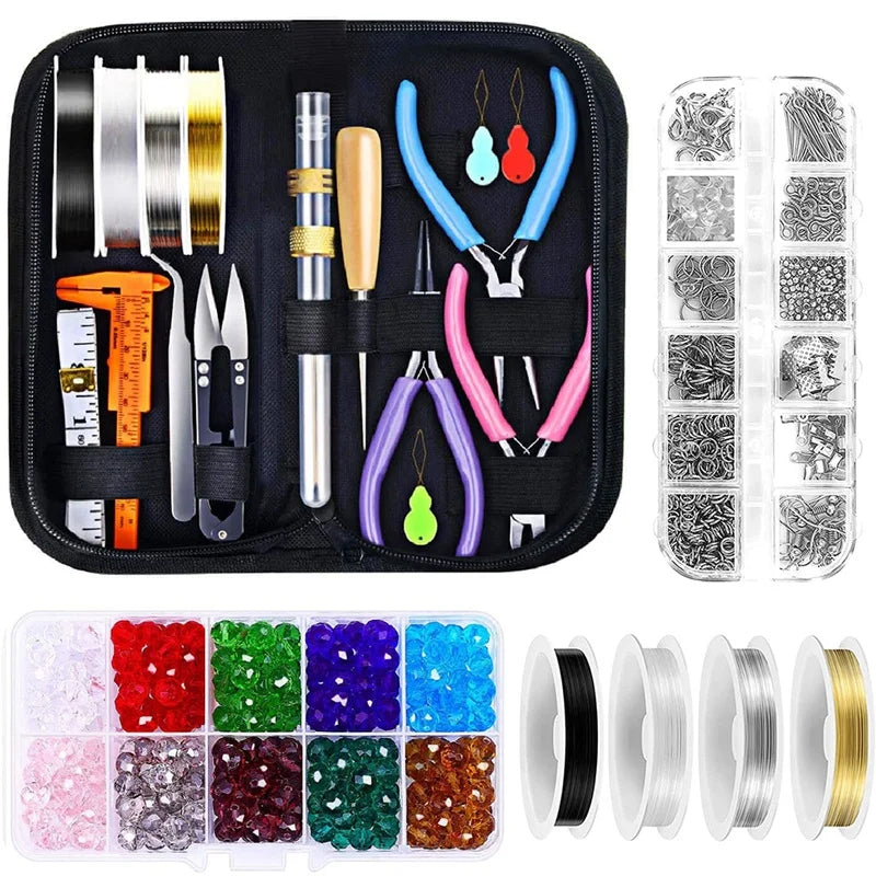 Jewelry Making Supplies Kit with Tools Wires for Repair Beading DIY