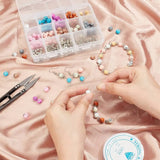 Glass Bead Jewelry Making Kit with Elastic Thread and Scissors