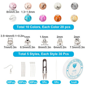 Glass Bead Jewelry Making Kit with Elastic Thread and Scissors