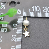 Nickel Plated Pearl Beads Star Charms Pendants