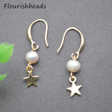 Nickel Plated Pearl Beads Star Charms Pendants