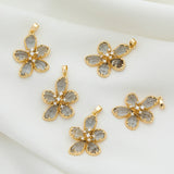 Zircon Crystal Butterfly/Flower Shape Charms Pendants