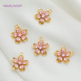 Zircon Crystal Butterfly/Flower Shape Charms Pendants