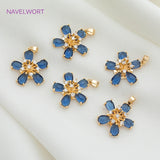 Zircon Crystal Butterfly/Flower Shape Charms Pendants