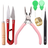 DIY Jewelry Making Tools Kit with Pliers, Scissors, Wax Rope, Tweezers